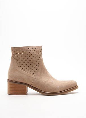Bottines/boots talon bas talon de 4 à 6cm beige MYMA femme
