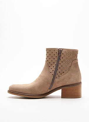 Bottines/boots talon bas talon de 4 à 6cm beige MYMA femme