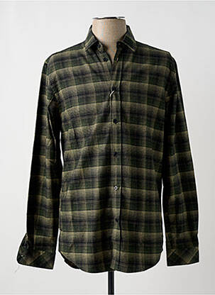 Chemise manches longues imprimé écossais vert SAMSOE & SAMSOE homme