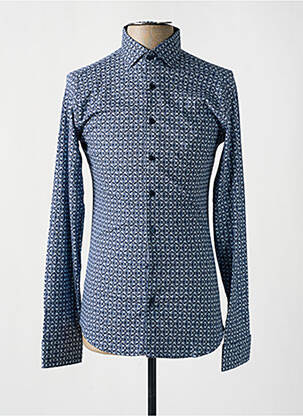Chemise manches longues imprimé fleurs bleu DESOTO homme