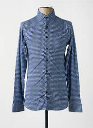 Chemise manches longues imprimé fantaisie bleu DESOTO homme