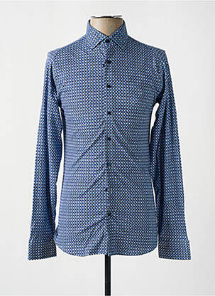 Chemise manches longues imprimé fantaisie bleu DESOTO homme