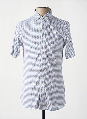Chemise manches courtes imprimé fantaisie bleu DESOTO homme