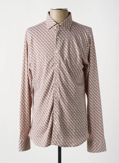 Chemise manches longues imprimé fantaisie jaune DESOTO homme