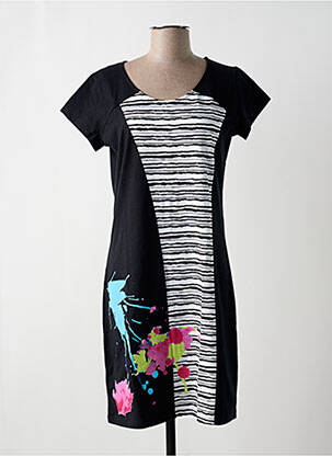 Chemise de nuit imprimé fantaisie noir ZAS-K femme