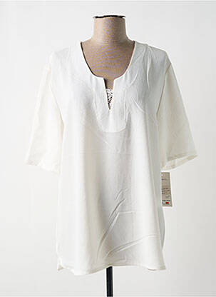 T-shirt col v manches courtes blanc WEEK END A PARIS femme