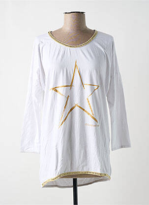 Top imprimé fantaisie manches 3/4 bleu TAGANANA femme