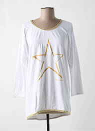 Top imprimé fantaisie manches 3/4 bleu TAGANANA femme