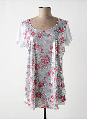 T-shirt coupe cintrée manches courtes blanc ZAS-K femme