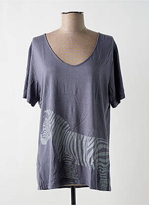 Tunique manches courtes col v gris TAGANANA femme