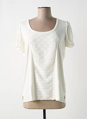 Top imprimé fantaisie manches courtes blanc NOOS NOOS femme