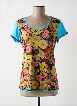 Top imprimé fantaisie manches courtes bleu TAGANANA femme