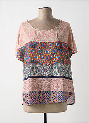 T-shirt imprimé fantaisie manches courtes beige TRES BOUTONS femme