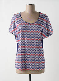 Top imprimé fantaisie manches courtes bleu ZAS-K femme