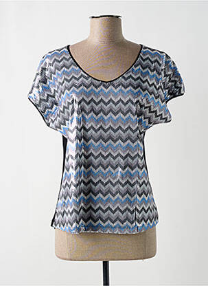 Top imprimé fantaisie manches courtes gris ZAS-K femme