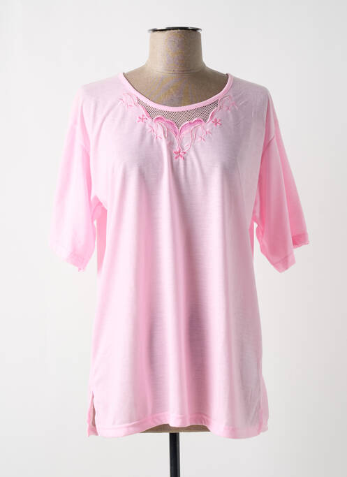 Top manches courtes manches courtes rose ANNE FASHION femme