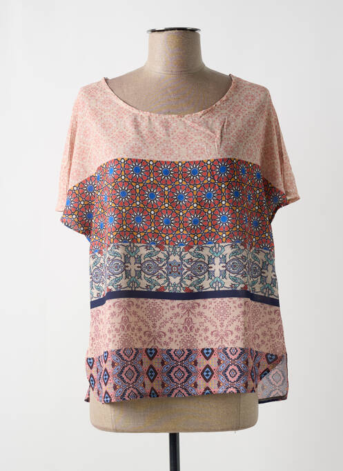 T-shirt imprimé fantaisie manches courtes beige TRES BOUTONS femme