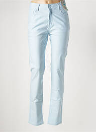 Pantalon slim tissage enduit taille haute bleu S.QUISE femme
