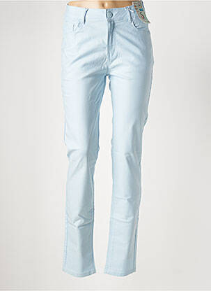 Pantalon slim tissage enduit taille haute bleu S.QUISE femme