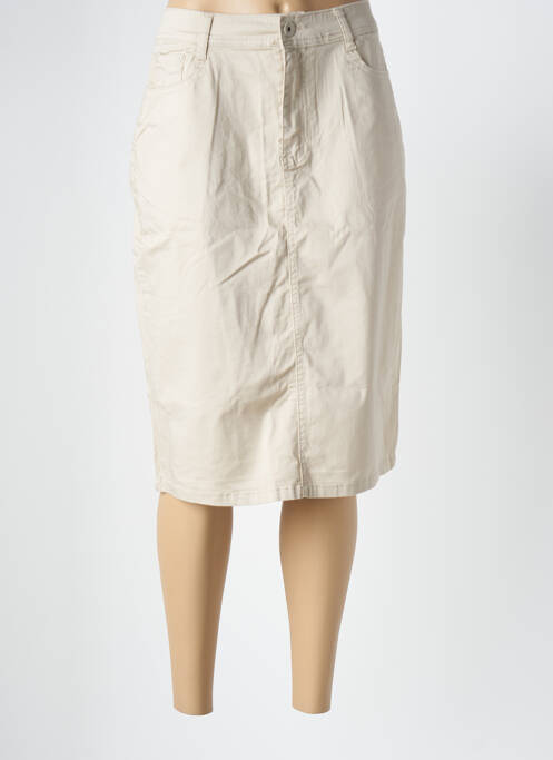 Jupe mi-longue beige VIDY'L pour femme