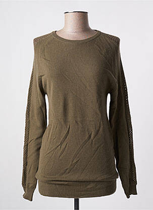 Pull resserrée sur le bas manches longues vert ALLUDE femme