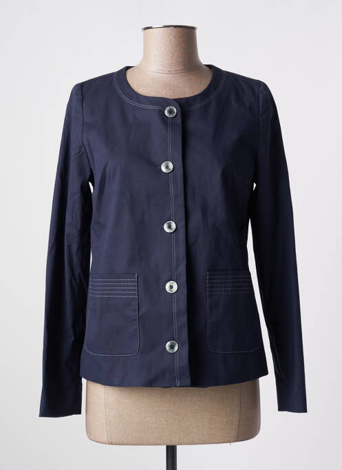 Veste chic fermeture boutonnée sur le devant bleu BRUNO SAINT HILAIRE femme