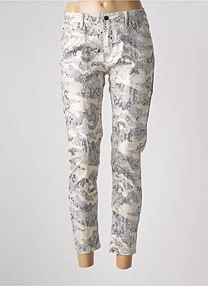 Pantalon 7/8 stretch taille normale beige CONFIDENCE CACHEMIRE femme