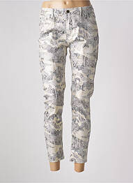 Pantalon 7/8 stretch taille normale beige CONFIDENCE CACHEMIRE femme