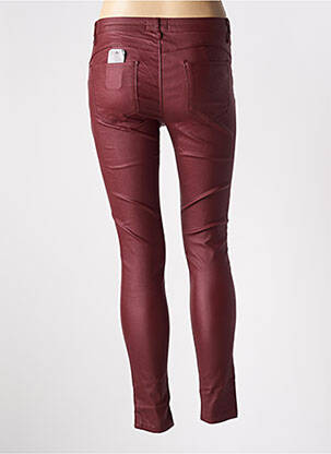 Pantalon slim tissage enduit taille normale rouge CONFIDENCE CACHEMIRE femme