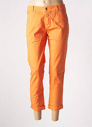Pantalon 7/8 stretch taille normale orange CONFIDENCE CACHEMIRE femme