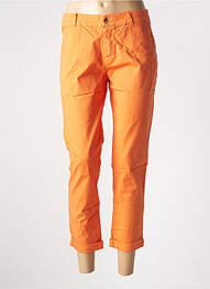 Pantalon 7/8 stretch taille normale orange CONFIDENCE CACHEMIRE femme