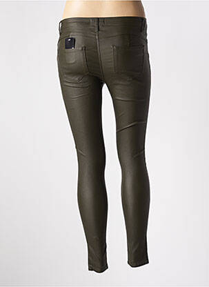 Pantalon slim tissage enduit taille normale vert CONFIDENCE CACHEMIRE femme