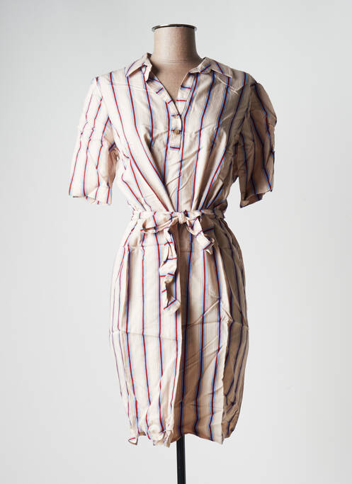 Robe mi-longue beige LA FEE MARABOUTEE femme