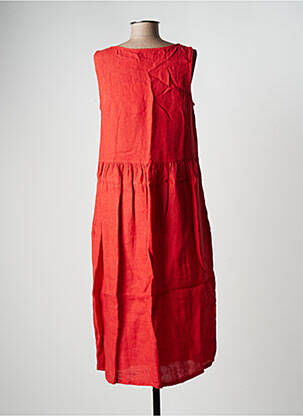 Robe mi-longue sans manche sans manche orange LA FEE MARABOUTEE femme