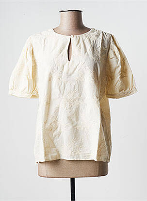 Blouse manches courtes manches courtes beige LA FEE MARABOUTEE femme