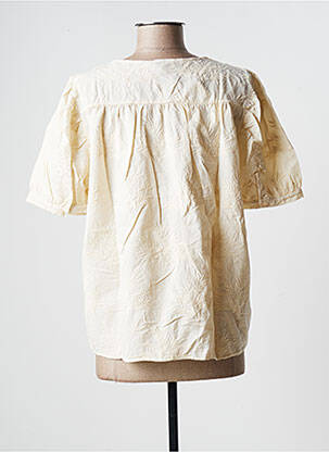 Blouse fermeture boutonnée au dos manches courtes beige LA FEE MARABOUTEE femme