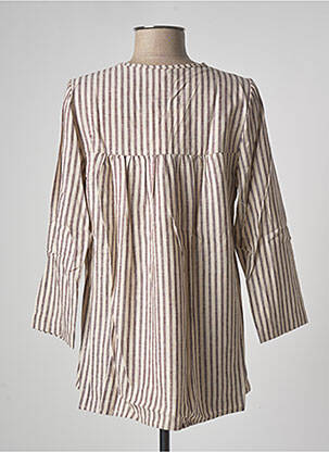 Blouse col rond manches 3/4 beige LA FEE MARABOUTEE femme