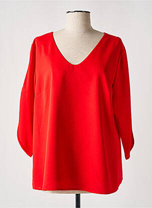 Blouse manches 3/4 manches 3/4 rouge DANIELA femme
