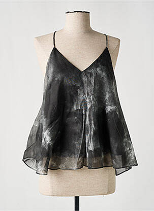 Top col v fines bretelles gris GIOYA & CO femme