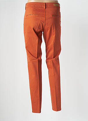 Pantalon slim tissage popeline taille normale orange HAPPY femme