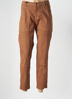 Jeans coupe slim stretch taille haute marron HAPPY femme