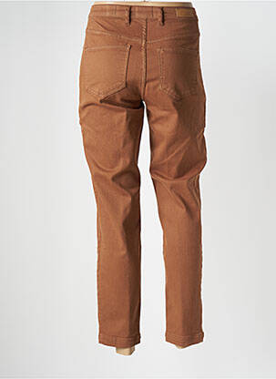 Jeans coupe slim stretch taille haute marron HAPPY femme
