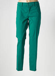 Pantalon chino tissage popeline taille normale vert fonce HAPPY femme