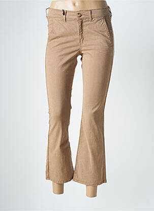 Pantalon 7/8 stretch taille normale marron HAPPY femme