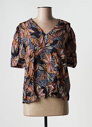 Blouse manches courtes manches courtes noir LA FEE MARABOUTEE femme