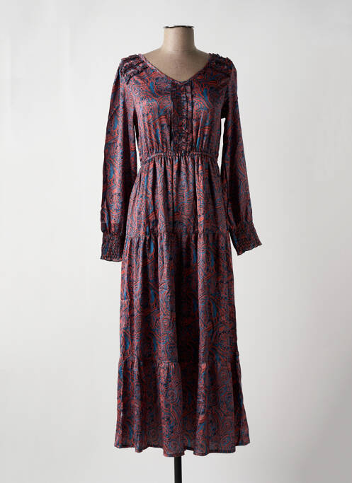 Robe longue orange COLINE pour femme