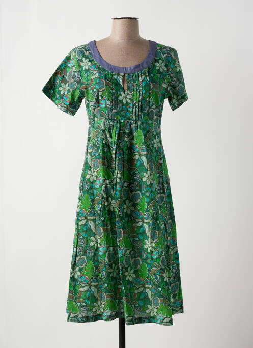 Robe mi-longue vert LALITA pour femme