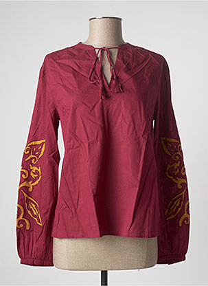Blouse poignets boutonnés avec fente manches longues violet LA FEE MARABOUTEE femme