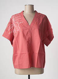 Blouse manches courtes manches courtes orange LA FEE MARABOUTEE femme