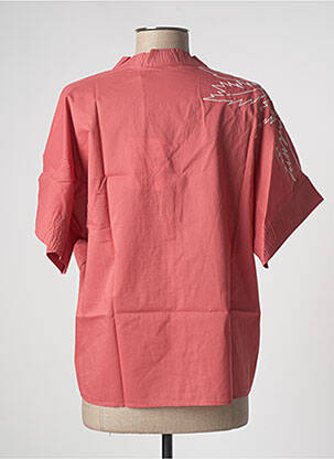 Blouse tissage popeline manches courtes orange LA FEE MARABOUTEE femme